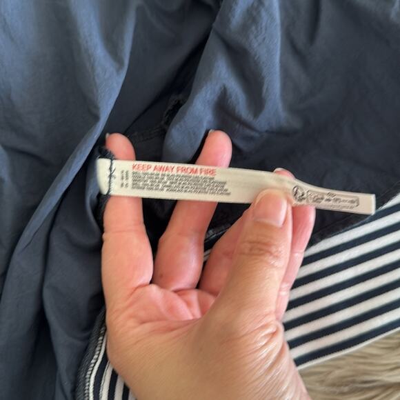 Daily Practice by Anthropologie Racing Stripes Bomber Jacket Navy Blue Size M - Picture 9 of 9